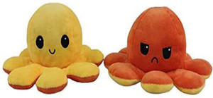 fun4you reversible octopus  show your mood without saying a word  - 18 cm yellow orange