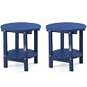FUNBERRY Outdoor Adirondack Side Table Set of 2, Patio End Tables