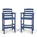 FUNBERRY Oversized Bar Height Outdoor Chair, Tall Adirondack Chair Set of 2