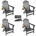 FUNBERRY Oversized Folding Adirondack Chair Set of 4, Fire Pit Chair 400LBS