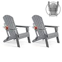 FUNBERRY Oversized Folding Adirondack Chair Set of 2, Fire Pit Chair 400LBS