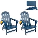 FUNBERRY Oversized Folding Adirondack Chair Set of 2, Fire Pit Chair 400LBS