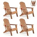 FUNBERRY Oversized Folding Adirondack Chair Set of 4, Fire Pit Chair 400LBS