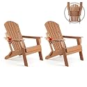 FUNBERRY Oversized Folding Adirondack Chair Set of 2, Fire Pit Chair 400LBS