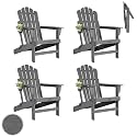 FUNBERRY Oversized Folding Adirondack Chair Set of 4, Fire Pit Chair 400LBS
