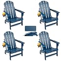 FUNBERRY Oversized Folding Adirondack Chair Set of 4, Fire Pit Chair 400LBS