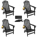 FUNBERRY Oversized Folding Adirondack Chair Set of 4, Fire Pit Chair 400LBS