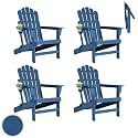 FUNBERRY Oversized Folding Adirondack Chair Set of 4, Fire Pit Chair 400LBS