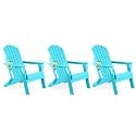 FUNBERRY Oversized Folding Adirondack Chair Set of 3, Fire Pit Chair 400LBS