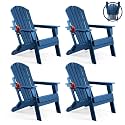 FUNBERRY Oversized Folding Adirondack Chair Set of 4, Fire Pit Chair 400LBS