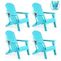 FUNBERRY Oversized Folding Adirondack Chair Set of 4, Fire Pit Chair 400LBS
