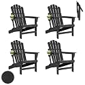 FUNBERRY Oversized Folding Adirondack Chair Set of 4, Fire Pit Chair 400LBS