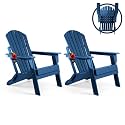 FUNBERRY Oversized Folding Adirondack Chair Set of 2, Fire Pit Chair 400LBS
