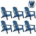 FUNBERRY Oversized Folding Adirondack Chair Set of 6, Fire Pit Chair 400LBS