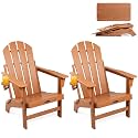 FUNBERRY Oversized Folding Adirondack Chair Set of 2, Fire Pit Chair 400LBS