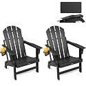 FUNBERRY Oversized Folding Adirondack Chair Set of 2, Fire Pit Chair 400LBS