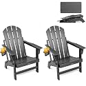 FUNBERRY Oversized Folding Adirondack Chair Set of 2, Fire Pit Chair 400LBS