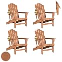 FUNBERRY Oversized Folding Adirondack Chair Set of 4, Fire Pit Chair 400LBS