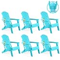 FUNBERRY Oversized Folding Adirondack Chair Set of 6, Fire Pit Chair 400LBS
