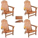 FUNBERRY Oversized Folding Adirondack Chair Set of 4, Fire Pit Chair 400LBS