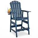 FUNBERRY Tall Adirondack Chair, High Top Balcony Chair with Cupholder