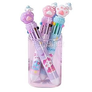 funblast 10 in 1 pens for kids ball pen set for schoolampoffice-cartoon pen for officeschool stationery items for kids-stationery kitstationery setbirthday return gift 3 pcsblue