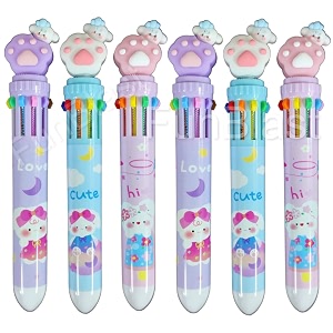 funblast 10 in 1 multicolor pens for kids ball pen set for school amp office - cartoon pen for office school stationery for kids - stationary kit stationary set birthday return gift pack of 6