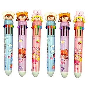 funblast 10 in 1 pens for kids ball pen set for schoolampoffice-cartoon pen for officeschool stationery items for kids-stationery kitstationery setbirthday return gift set of 6blue