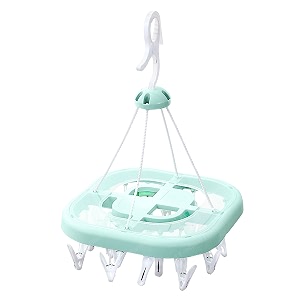 funblast baby cloth hanger for drying - cloth hanger for drying clothes clip for clothes hangers with clips baby clothes hangers with 24 clips 8007 green