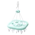 FunBlast Baby Cloth Hanger for Drying - Cloth Hanger for Drying Clothes, Clip for Clothes, Hangers with Clips, Baby Clothes Hangers with 24 Clips (8007 Green)