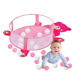 funblast ball pool for kids - ball pit with balls for kids teddy balls pools for kid with balls for 2 year ball pool with 50 balls kid play tent house pink