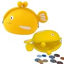 FunBlast Cute Fish Shape Silicone Coin Purse for Kids & Adults – Mini Pouch for Coins, Earphones, Keys & Small Essentials, Aesthetic Pouches for Girls & Women - 12 X 9.5 X 3 Cm (Yellow)