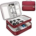FunBlast Electronics Accessories Organizer Bag, Universal Carry Travel Gadget Bag, Double Layer Travel Cable Organizer Bags, Large Waterproof Electronic Accessories Storage Case (Maroon)