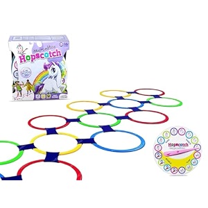 funblast hopscotch kids game - 13 multi-colored plastic rings and connectors play games educational colorful rings game for kids indoor and outdoor games for kids multicolor