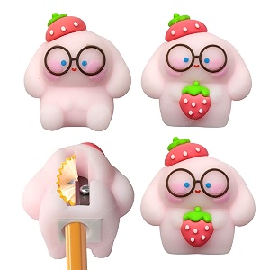 funblast bunny sharpener for kids  pack of 4 pcs kawaii pencil sharpener for kids fancy sharpeners school amp office stationery kit for kids best birthday return gifts - multicolor