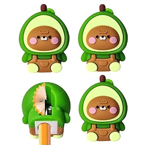 funblast avocado sharpener for kids  pack of 4 pcs kawaii pencil sharpener for kids fancy sharpeners school amp office stationery kit for kids best birthday return gifts - multicolor