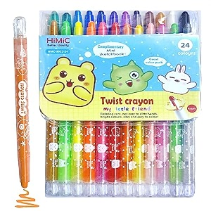 funblast twist crayons for kids - 24 pcs crayon set for kids coloring kit crayon for drawing and painting for kid art and craft kit birthday return gifts for kid 24 colours ink color-multicolor