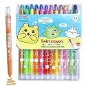 FunBlast Twist Crayons for Kids - 24 Pcs Crayon Set for Kids, Coloring Kit, Crayon for Drawing and Painting for Kid, Art and Craft Kit, Birthday Return Gifts for Kid (24 Colours), Ink Color-Multicolor