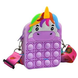 funblast unicorn pop it sling bag - crossbody bag for kids pop it purse for girls sling bag for women - best birthday return gifts