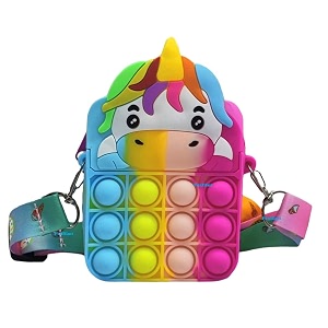 funblast unicorn pop it sling bag - crossbody bag for kids pop it purse for girls sling bag for women - best birthday return gifts