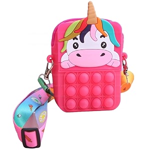 funblast unicorn pop it sling bag - crossbody bag for kids pop it purse for girls sling bag for women - best birthday return gifts