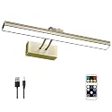 Picture Light,3CCT Battery Art Lights for Wall,Wireless Remote Painting Light with Timer and Dimmable,16”Metal Display Lighting for Artwork,Portrait,Gallery-Antique Brass