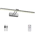Picture Light,Battery Art Lights for Wall,Wireless Remote Painting Light with Timer and Dimmable,16”Metal Display Lighting for Artwork,Portrait,Gallery (Brushed Black)