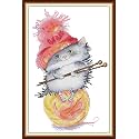 Funcrostitch Counted Cross Stitch Kits for Beginners,14CT Unprinted Pattern Embroidery Kit DMC Cotton Threads Needleworks for Adults-Little Hamster Learns to Craft 8.7"×13.8"