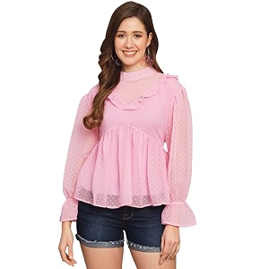 FUNDAY FASHION Casual Cuffed Sleeves Solid Women