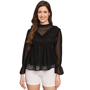 FUNDAY FASHION Casual Cuffed Sleeves Solid Women