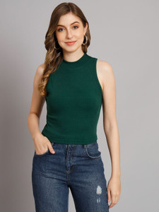 FUNDAY FASHION Casual Solid Women Dark Green