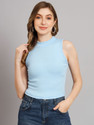 FUNDAY FASHION Casual Solid Women Light Blue