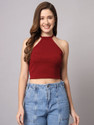 FUNDAY FASHION Casual Solid Women Maroon Top