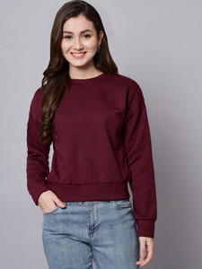 funday fashion women full sleeve solid sweatshirt